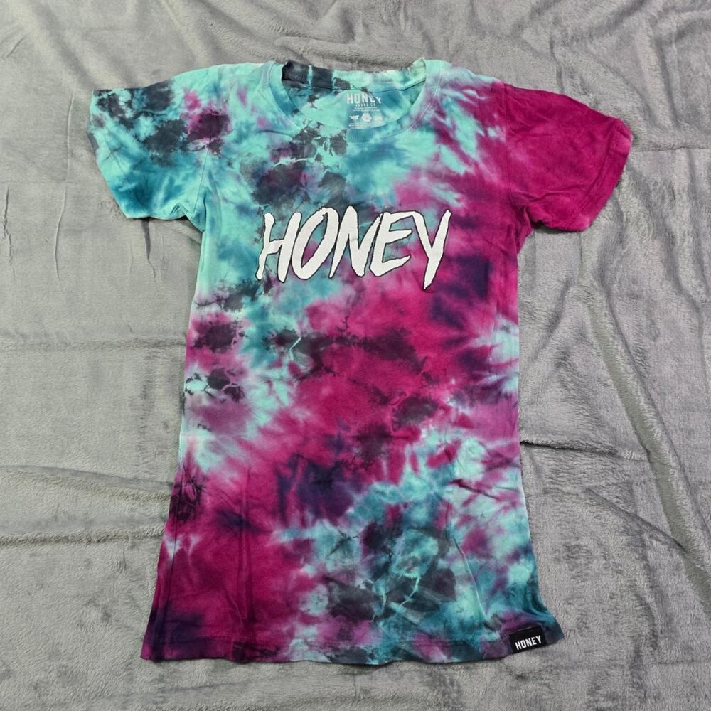 Tie Dye Honey Graphic Tee Small Y2K Festival Streetwear - Picture 9 of 9